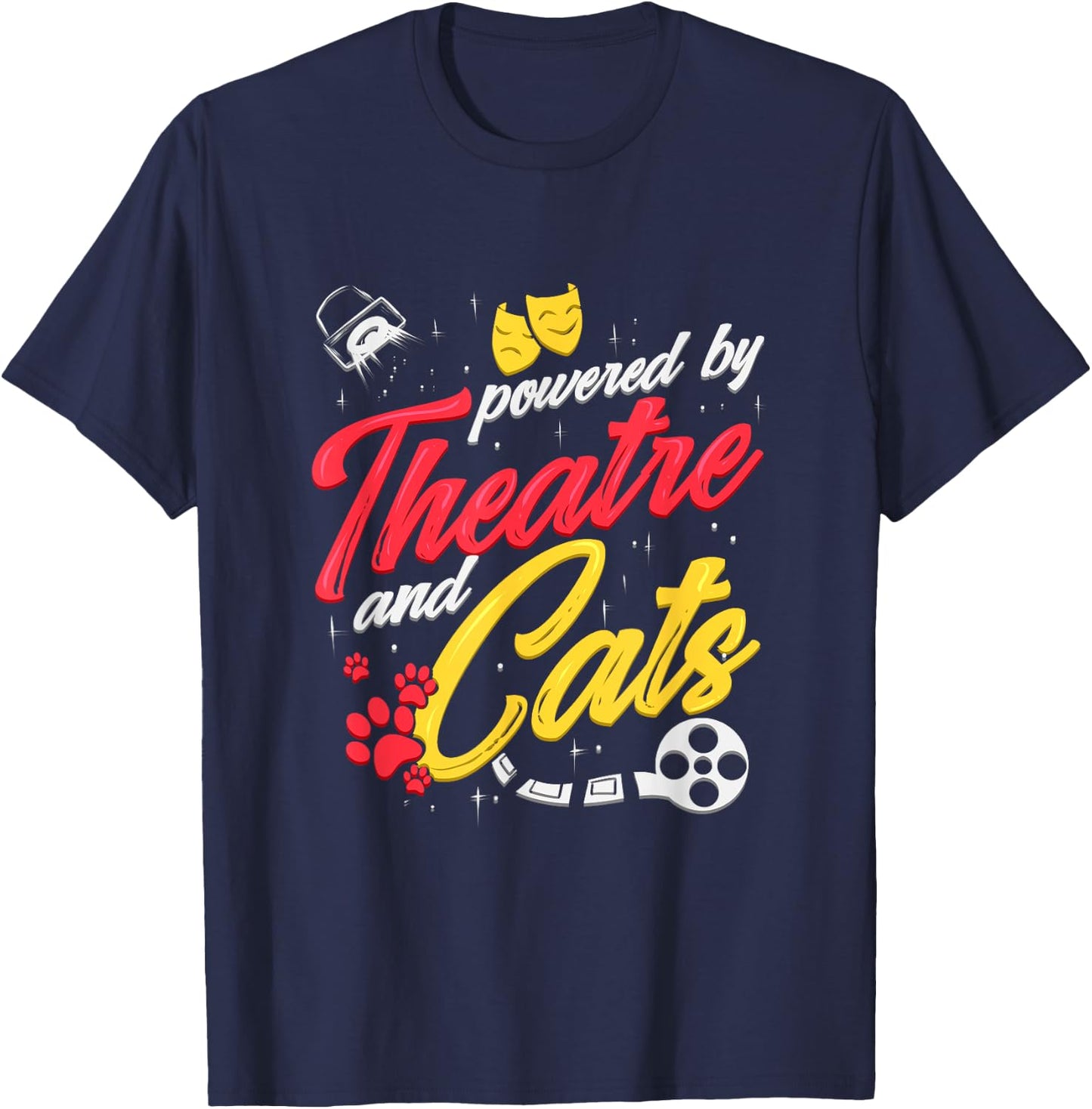 Theatre Cat Theater Broadway Musical Actor Kitty Men Women Girls Kids T-Shirt - T-Shirt | Navy