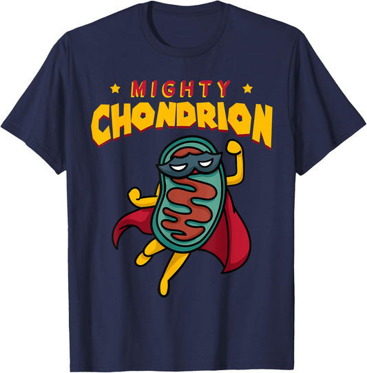 Mighty Chondrion Mitochondria Cell Biology Science Joke T-Shirt - T-Shirt | Navy