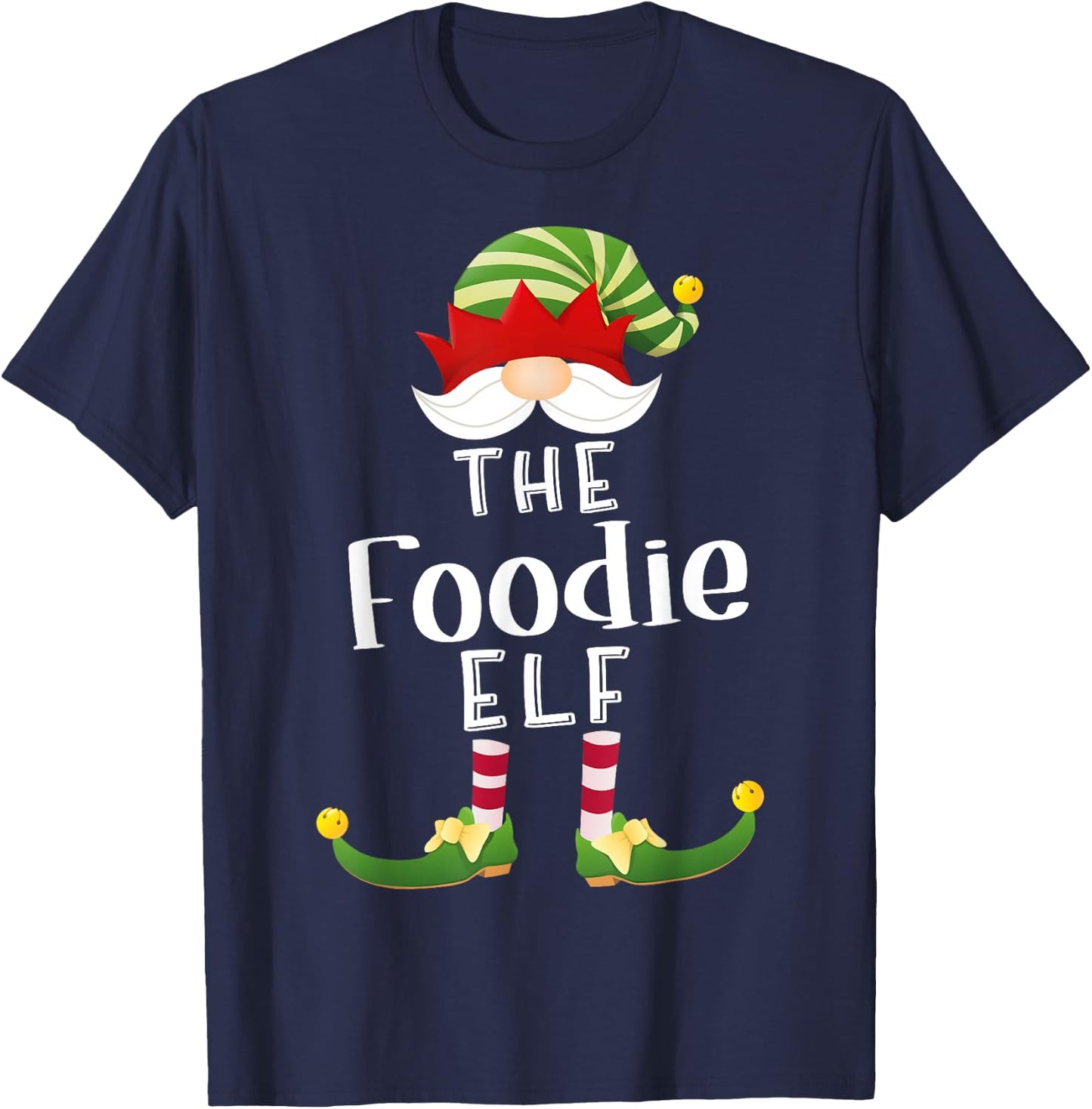 Foodie Elf Group Christmas Funny Pajama Party T-Shirt - T-Shirt | Navy