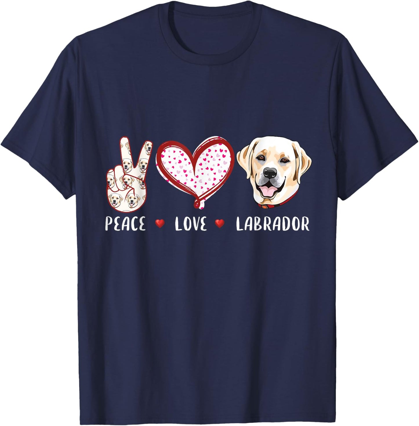 peace love Labrador retriever gift women kids girls T-Shirt - T-Shirt | Navy