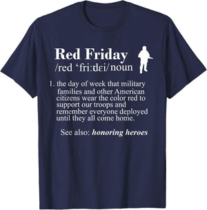 Red Friday Support Our Troops Remember Everyone Deployed T-Shirt - T-Shirt | Navy
