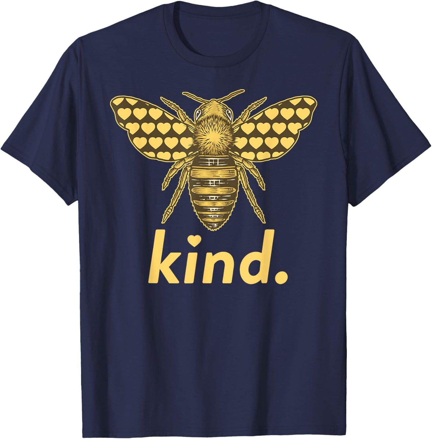 Kind Women Men - Bee Kind Inspirational T-Shirt - T-Shirt | Navy