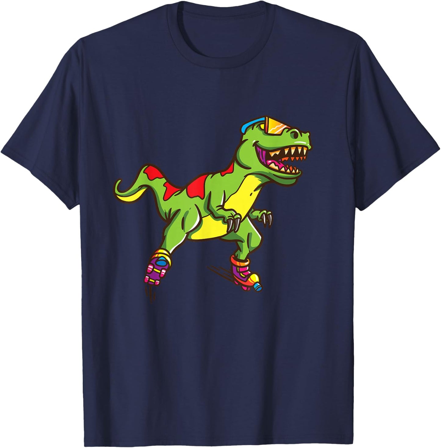 Roller Skate Shirt for Boys Girls Skating T Rex Skater T-Shirt - T-Shirt | Navy