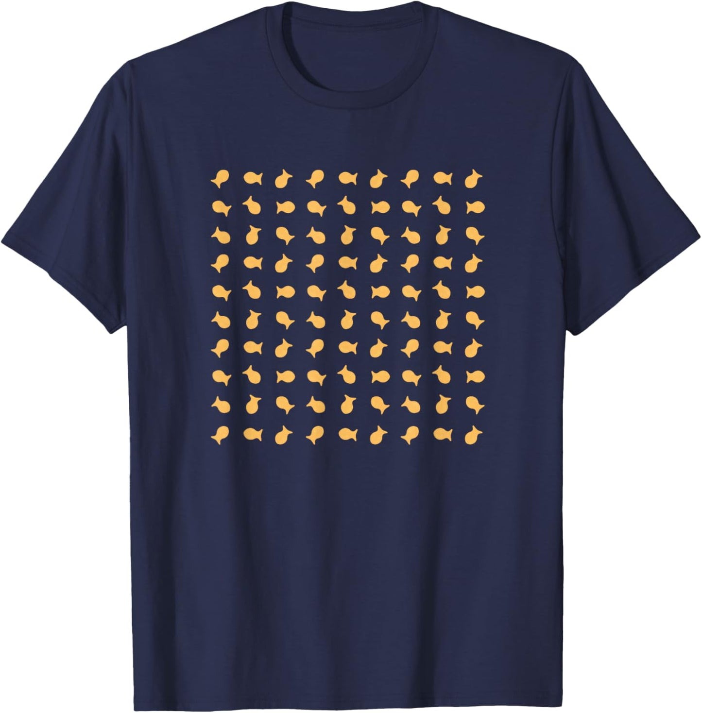 Goldfish Crackers Pattern Funny Goldfish Cracker T-Shirt - T-Shirt | Navy