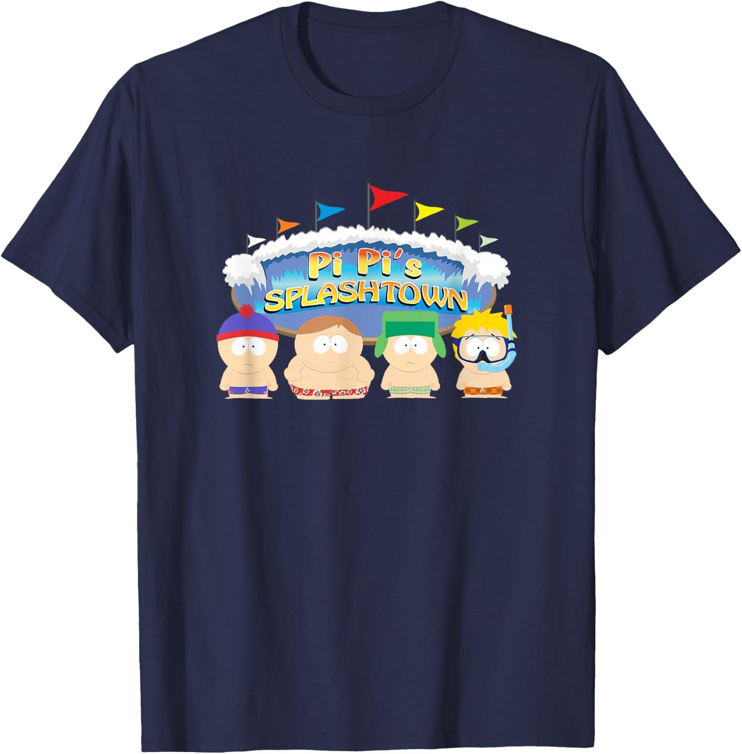 South Park PI PI'S SPLASHTOWN T-Shirt - T-Shirt | Navy