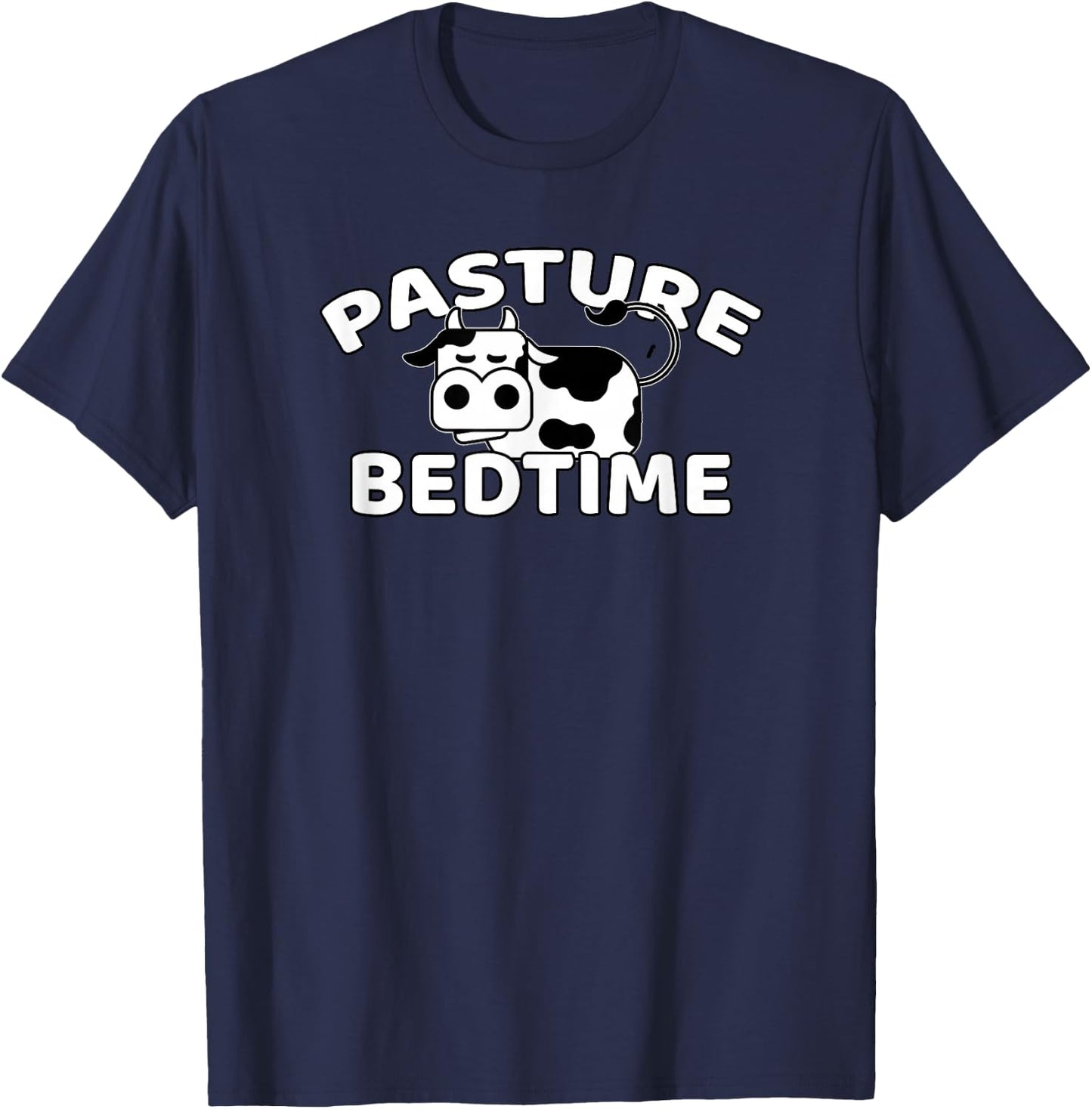 Funny Pasture Bedtime Cute Cow Pajamas PJ Sleep Gift T-Shirt - T-Shirt | Navy