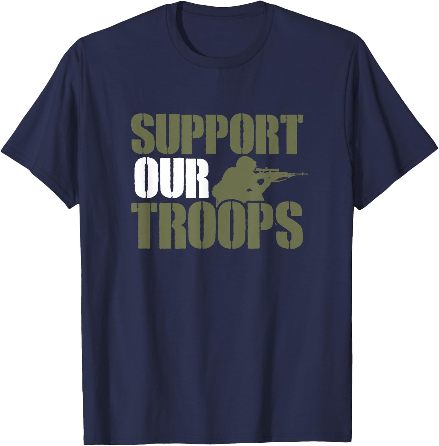 US Military Support Saying - Support Our Troops T-Shirt - T-Shirt | Navy