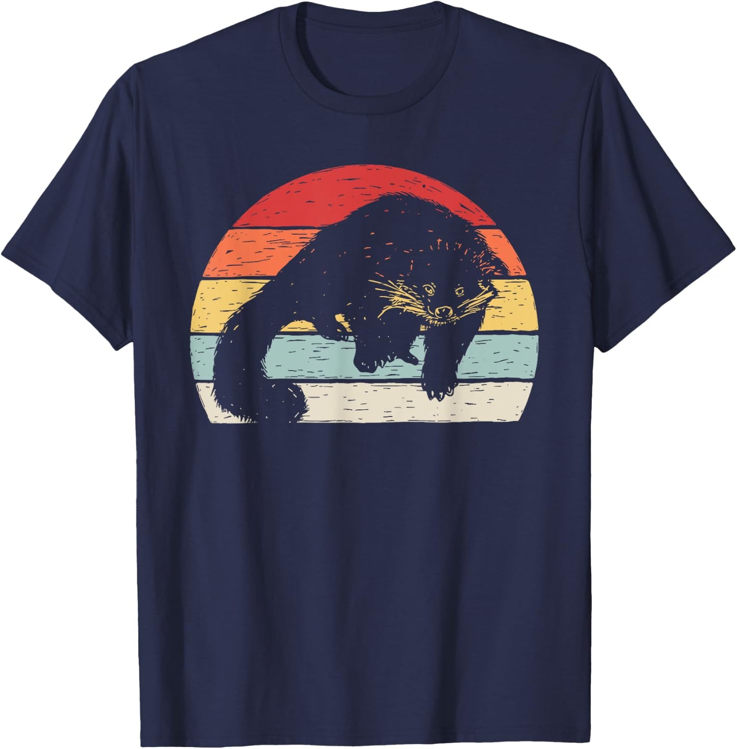 Vintage Retro Binturong Bearcat Women Girls Kids T-Shirt - T-Shirt | Navy