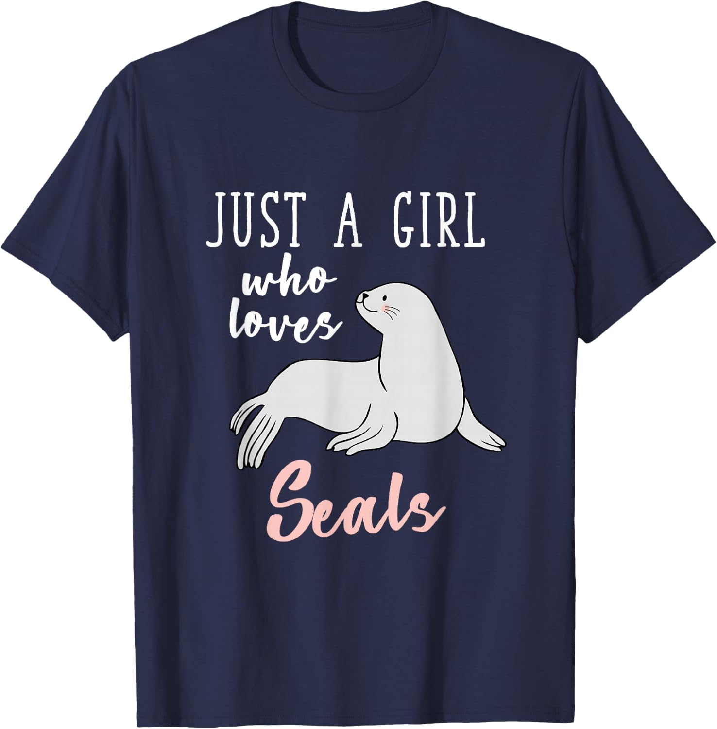 Ocean Animal Lover Gift Women Girls Kids Seal T-Shirt - T-Shirt | Navy
