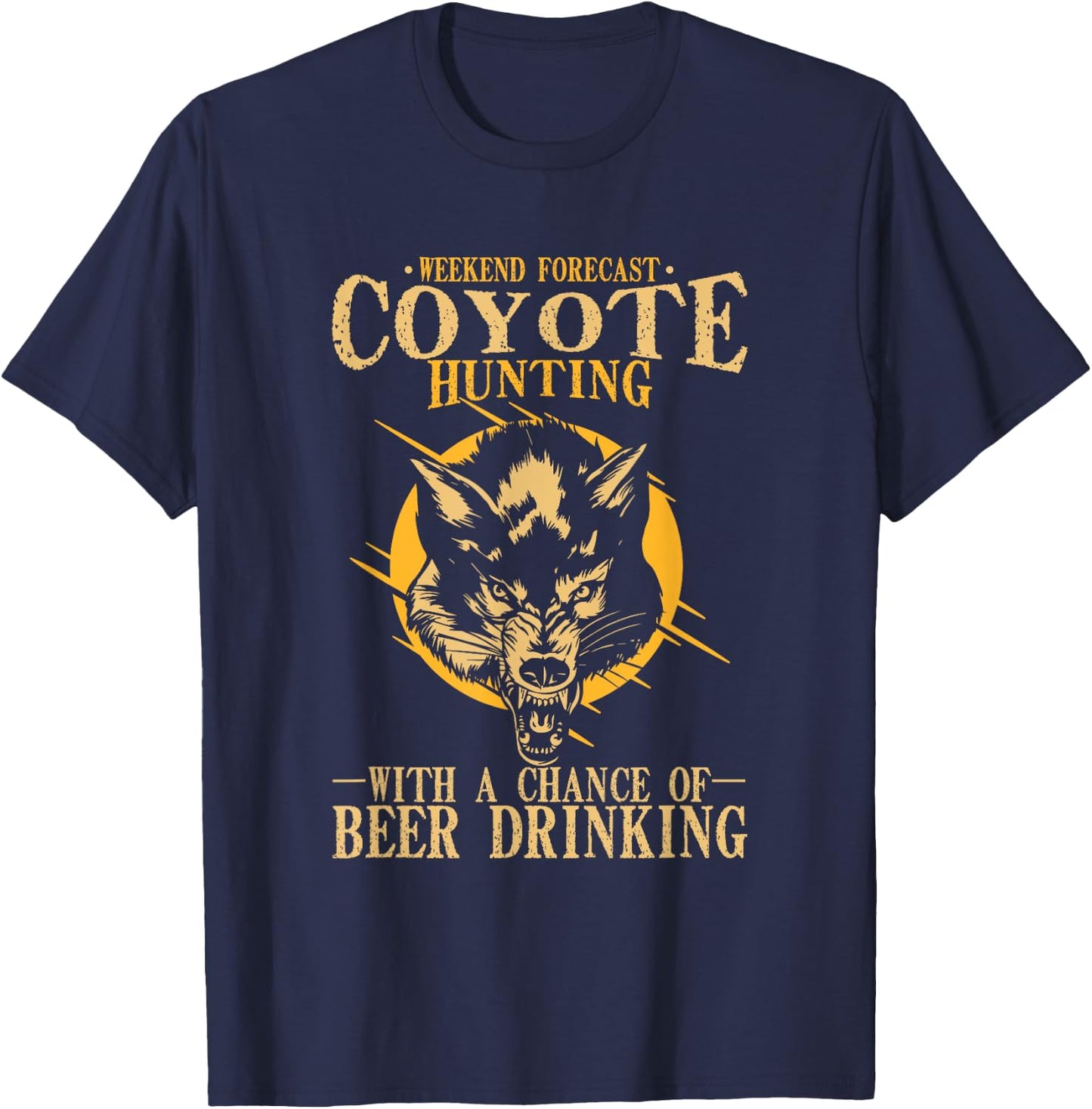 Coyote Hunting Beer Drinking T-Shirt - T-Shirt | Navy