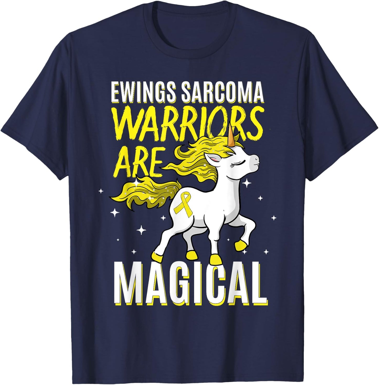 Warriors Are Magical Ewing's Sarcoma Bone Cancer Awareness T-Shirt - T-Shirt | Navy