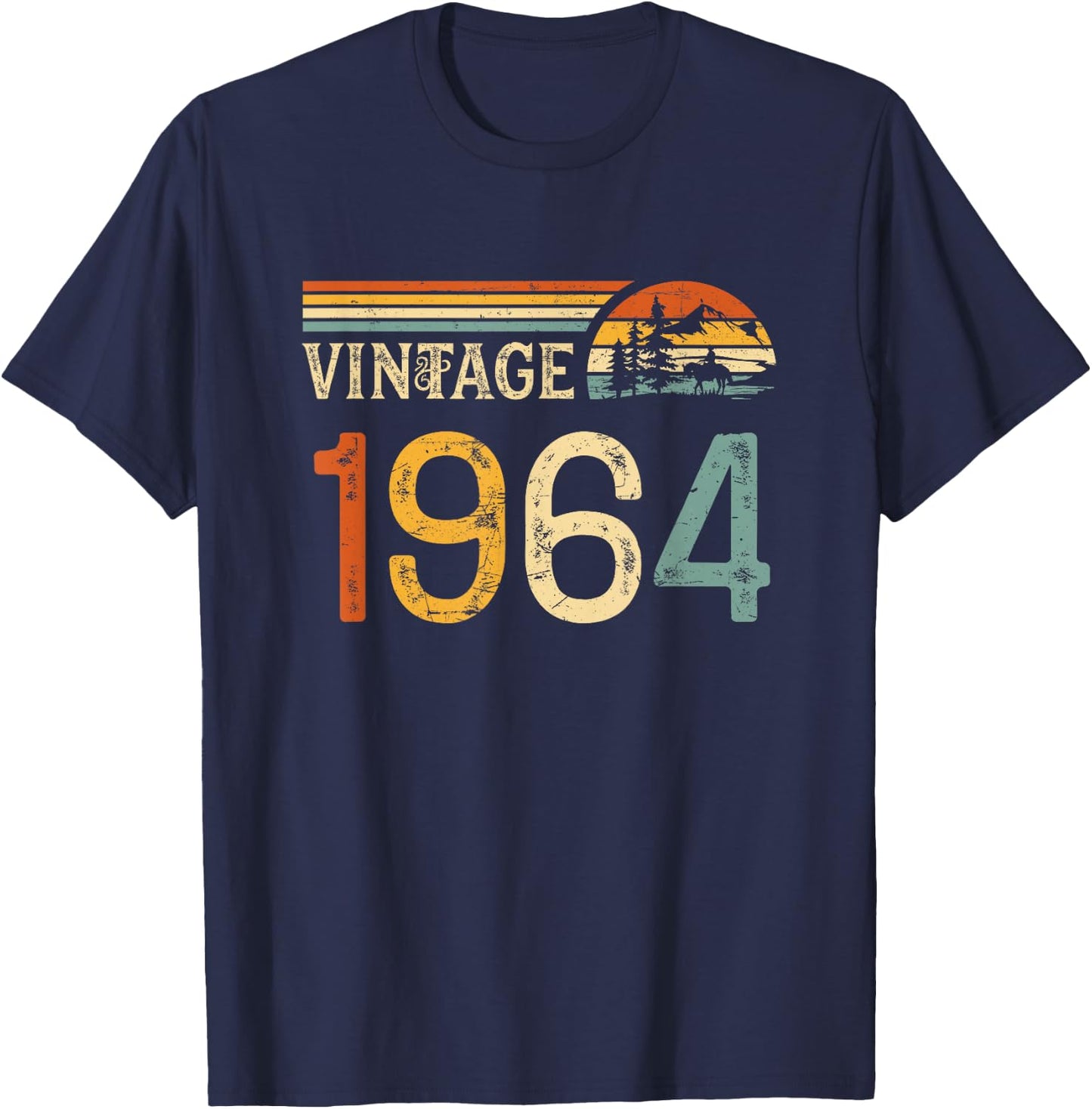 Vintage Made in 1964 - 61st Birthday 61 years old Men Women T-Shirt - T-Shirt | Navy