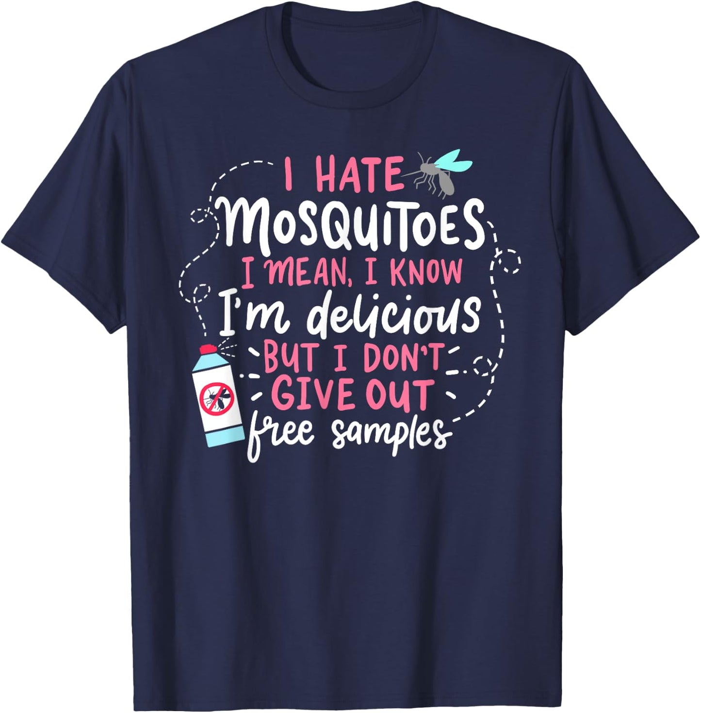 Funny Mosquito Gifts And Gardener Designs Black Mosquito Haters Gift Funny Mosquito T-Shirt - T-Shirt | Navy
