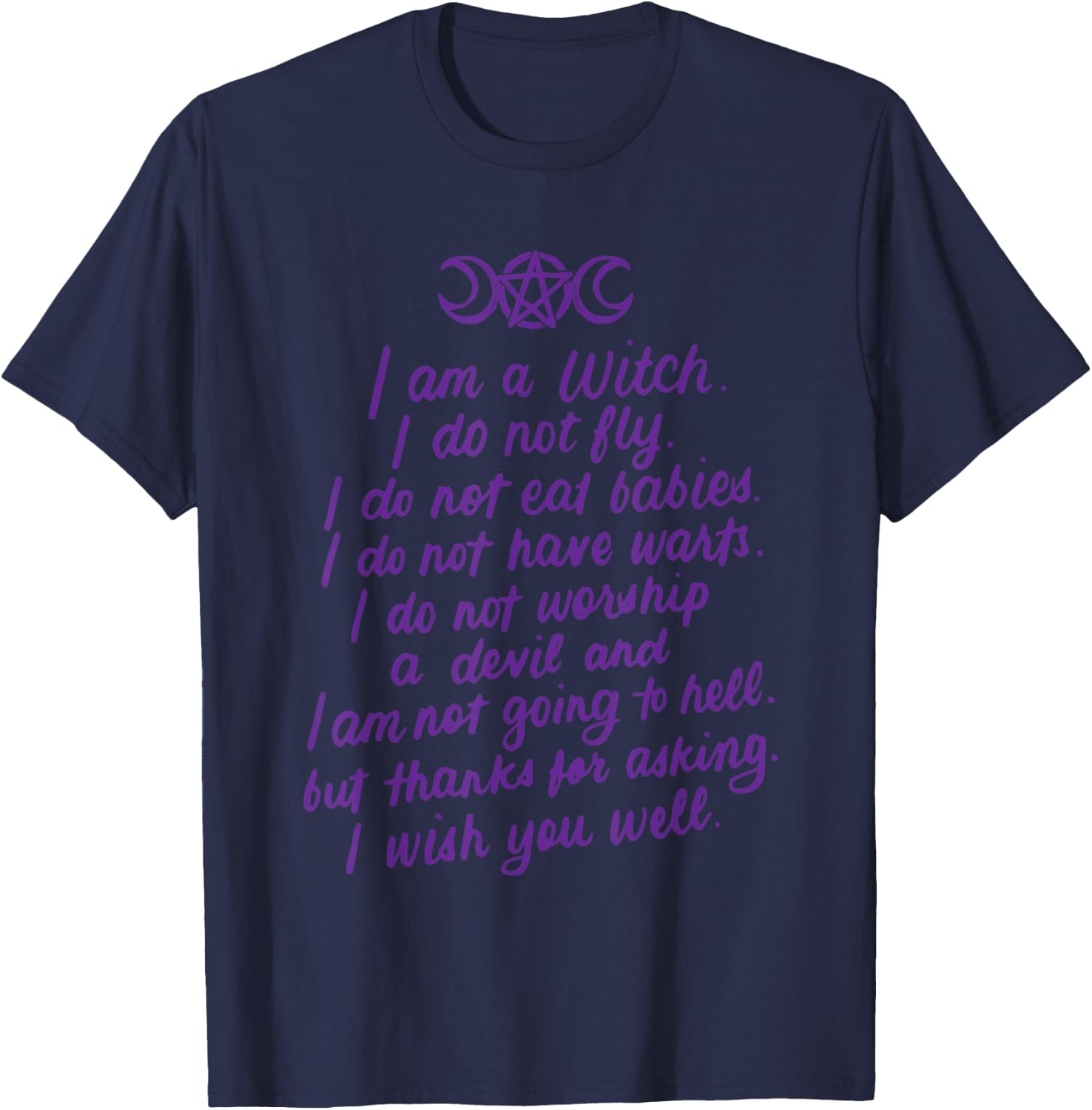 I Am A Witch Pagan Witch Wicca Wiccan Gifts T-Shirt - T-Shirt | Navy