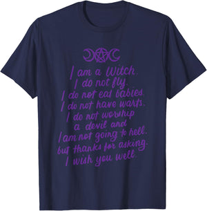 I Am A Witch Pagan Witch Wicca Wiccan Gifts T-Shirt - T-Shirt | Navy