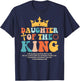 Daughter Of King Christian Inspiration Bible Verse Religious T-Shirt - T-Shirt | Navy