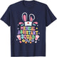 Retro Groovy Medical Assistant Squad Bunny Ear Flower Easter T-Shirt - T-Shirt | Navy