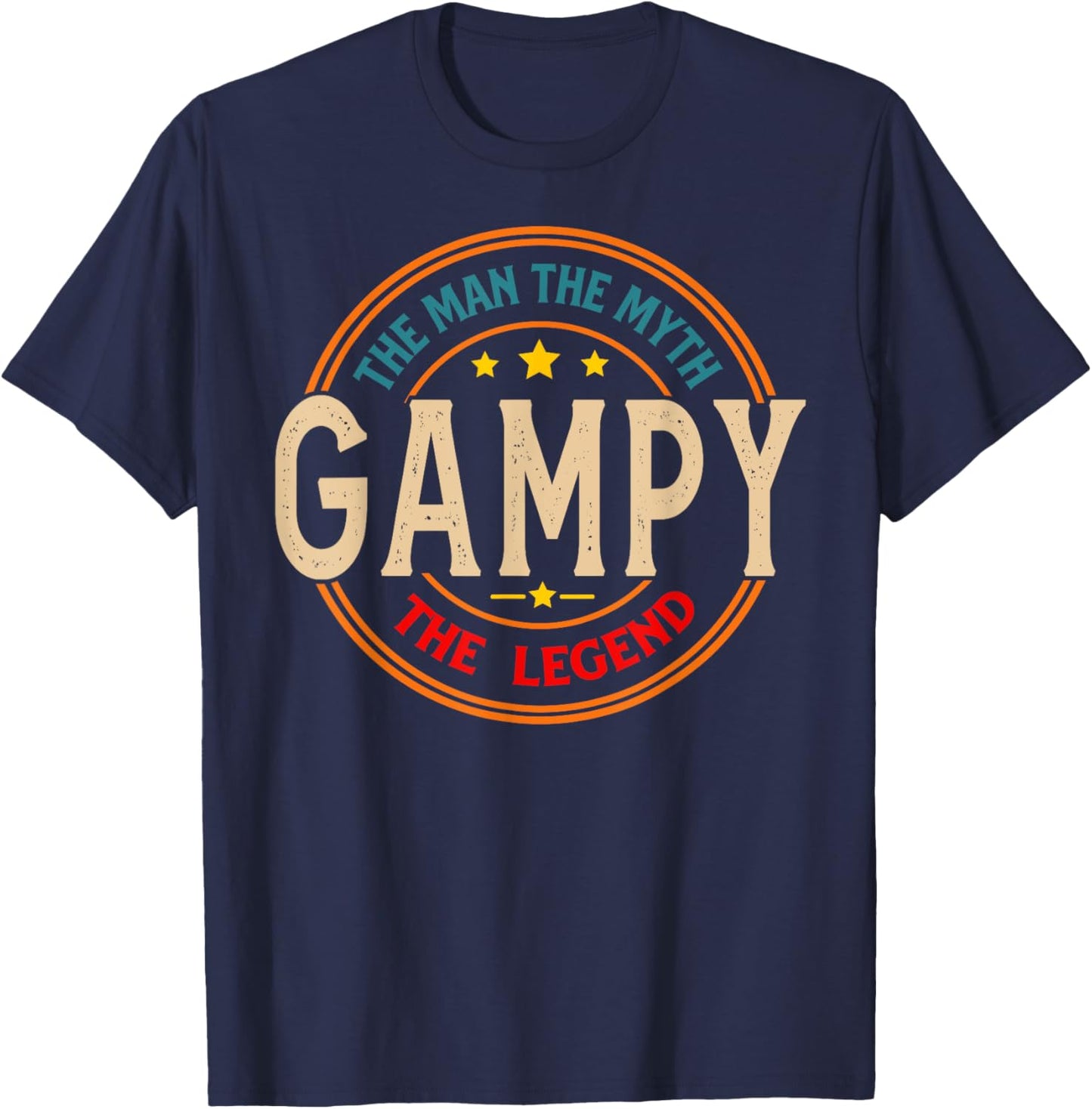 GAMPY The Legend The Man, Funny GAMPY Fathers Day T-Shirt - T-Shirt | Navy
