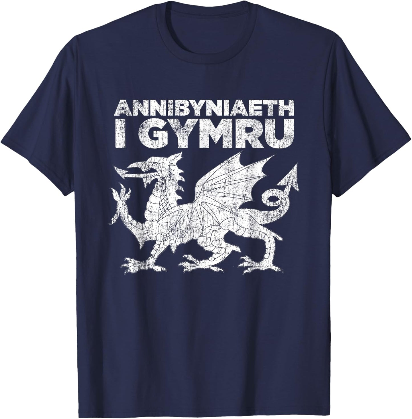 Welsh Independence Shirt Red Dragon Wales Cymru Annibyniaeth T-Shirt - T-Shirt | Navy