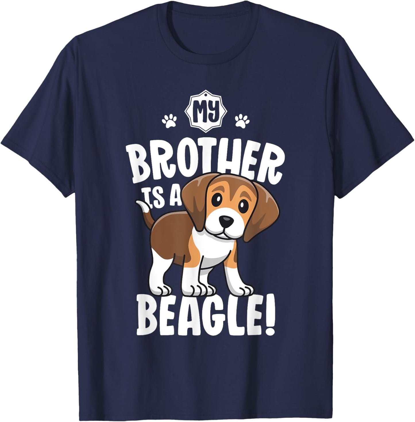 My Brother Is A Beagle Shirts For Kids Girls Dog Adoption T-Shirt - T-Shirt | Navy