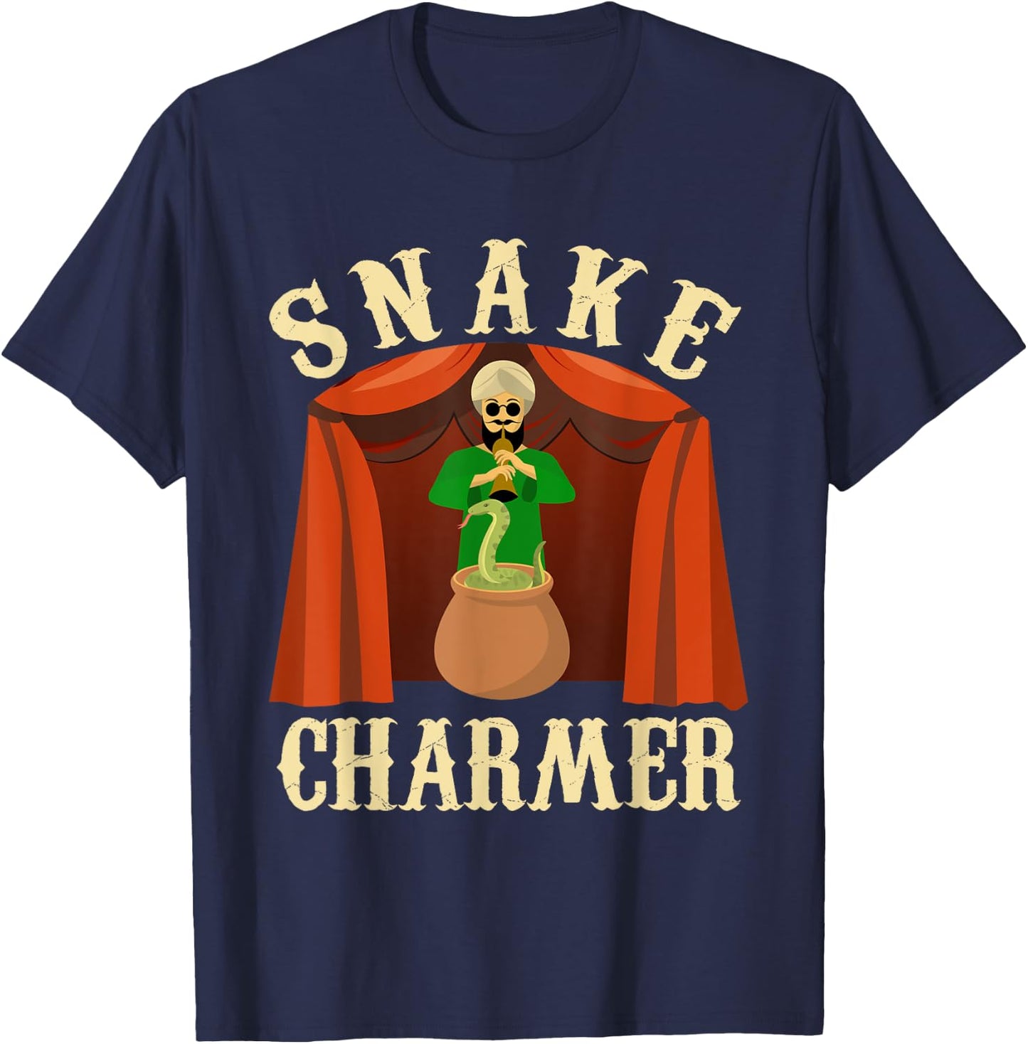 Snake Charmer Shirt - Circus Shirts - Snake Charmer Costume T-Shirt - T-Shirt | Navy