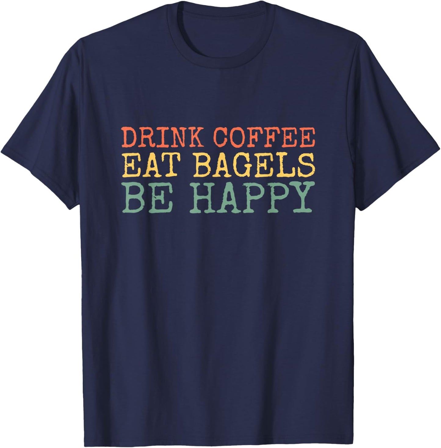 Bagels and Coffee for Bagel Lovers T-Shirt - T-Shirt | Navy