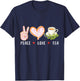 Peace Love Tea Gift Women, Tea Drinker Tea Lover T-Shirt - T-Shirt | Navy
