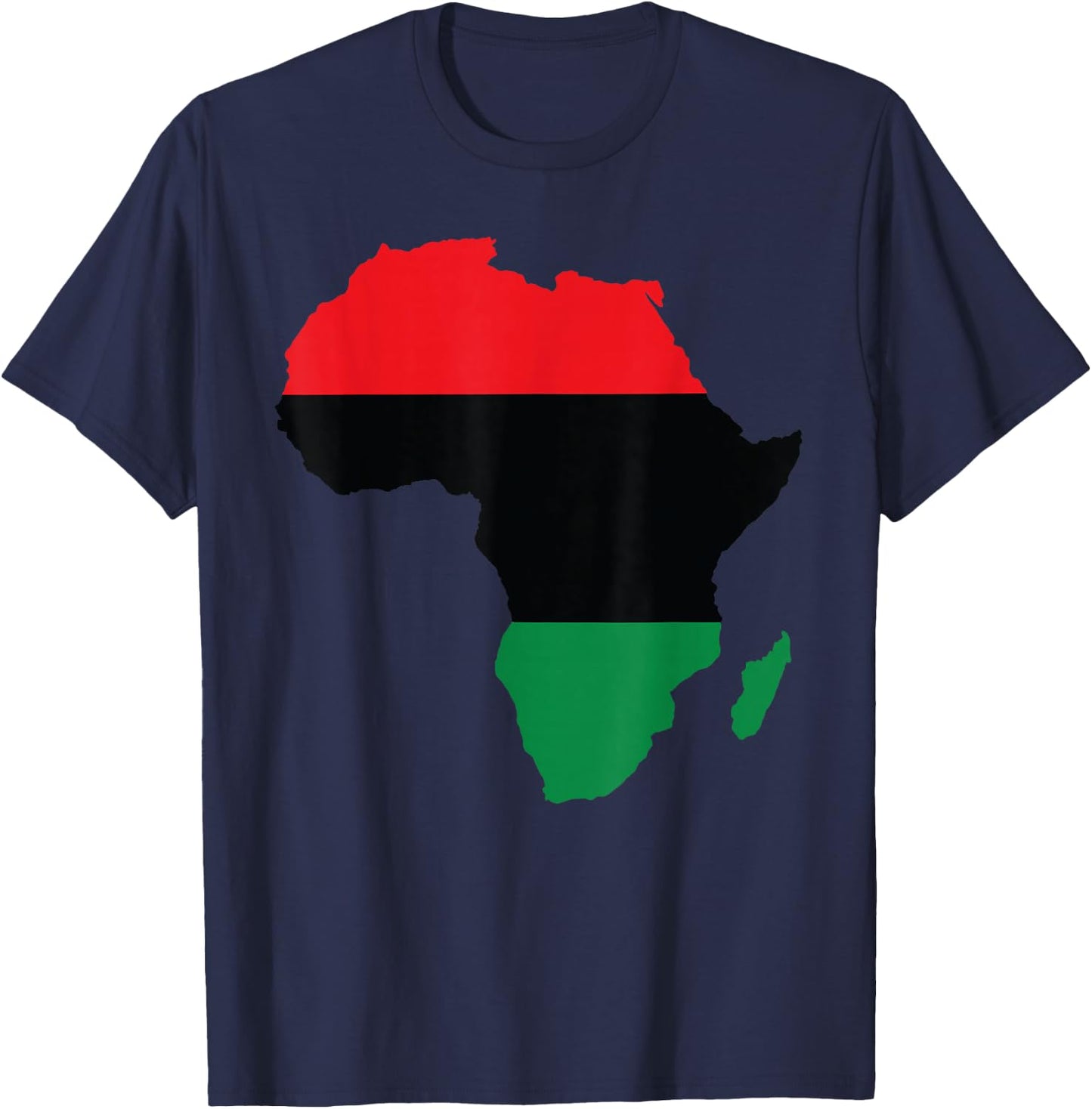 Pan African UNIA Flag Map Continent Black History Month Gift T-Shirt - T-Shirt | Navy