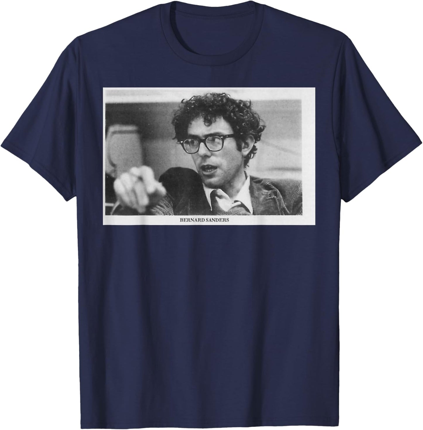 President Bernie Sanders Young in University T-Shirt - T-Shirt | Navy