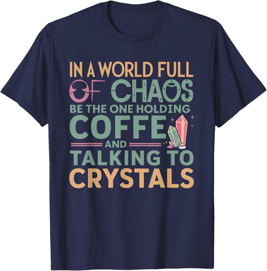 Funny Crystal Healing Crystals and Stones Meditation Yoga T-Shirt - T-Shirt | Navy