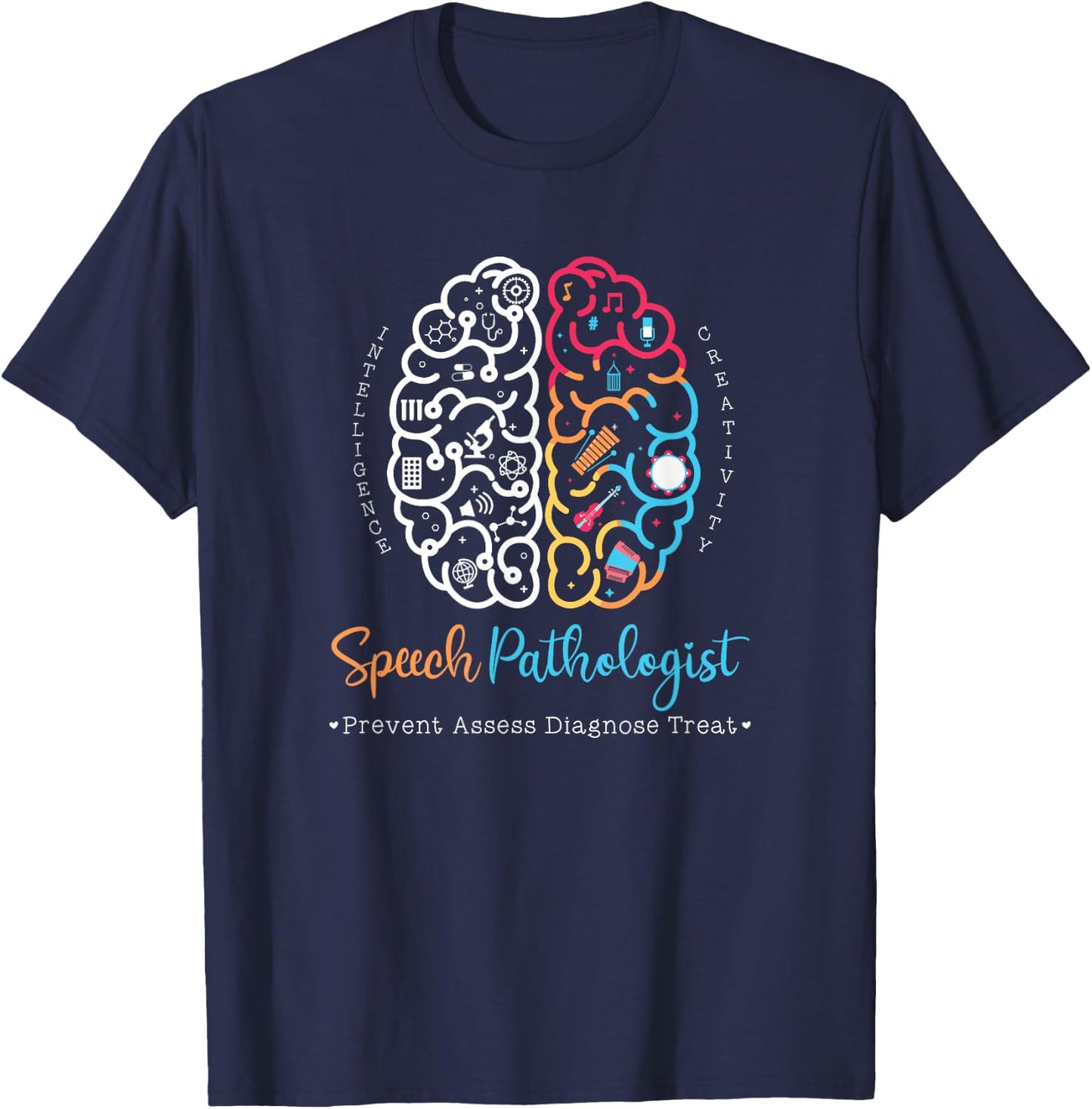Brain of a Speech Pathologist Speech Language Therapy T-Shirt - T-Shirt | Navy