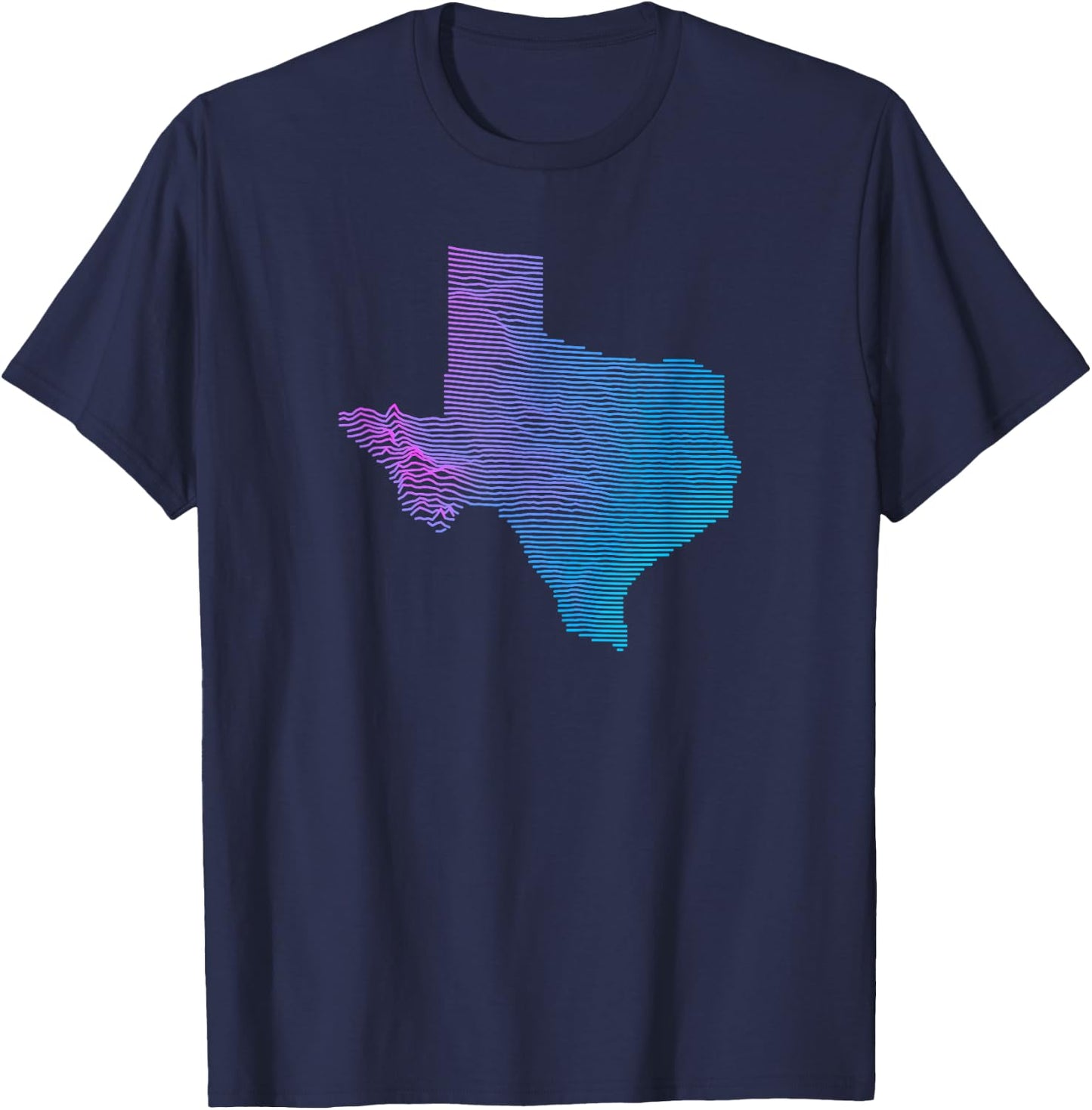 Texas Division - Elevation Map of Texas Topography T-Shirt - T-Shirt | Navy