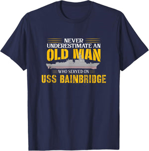 Never Underestimate USS Bainbridge DDG-96 Destroyer T-Shirt - T-Shirt | Navy