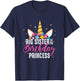 Big Sister Of The Birthday Princess Gift Unicorn Birthday T-Shirt - T-Shirt | Navy