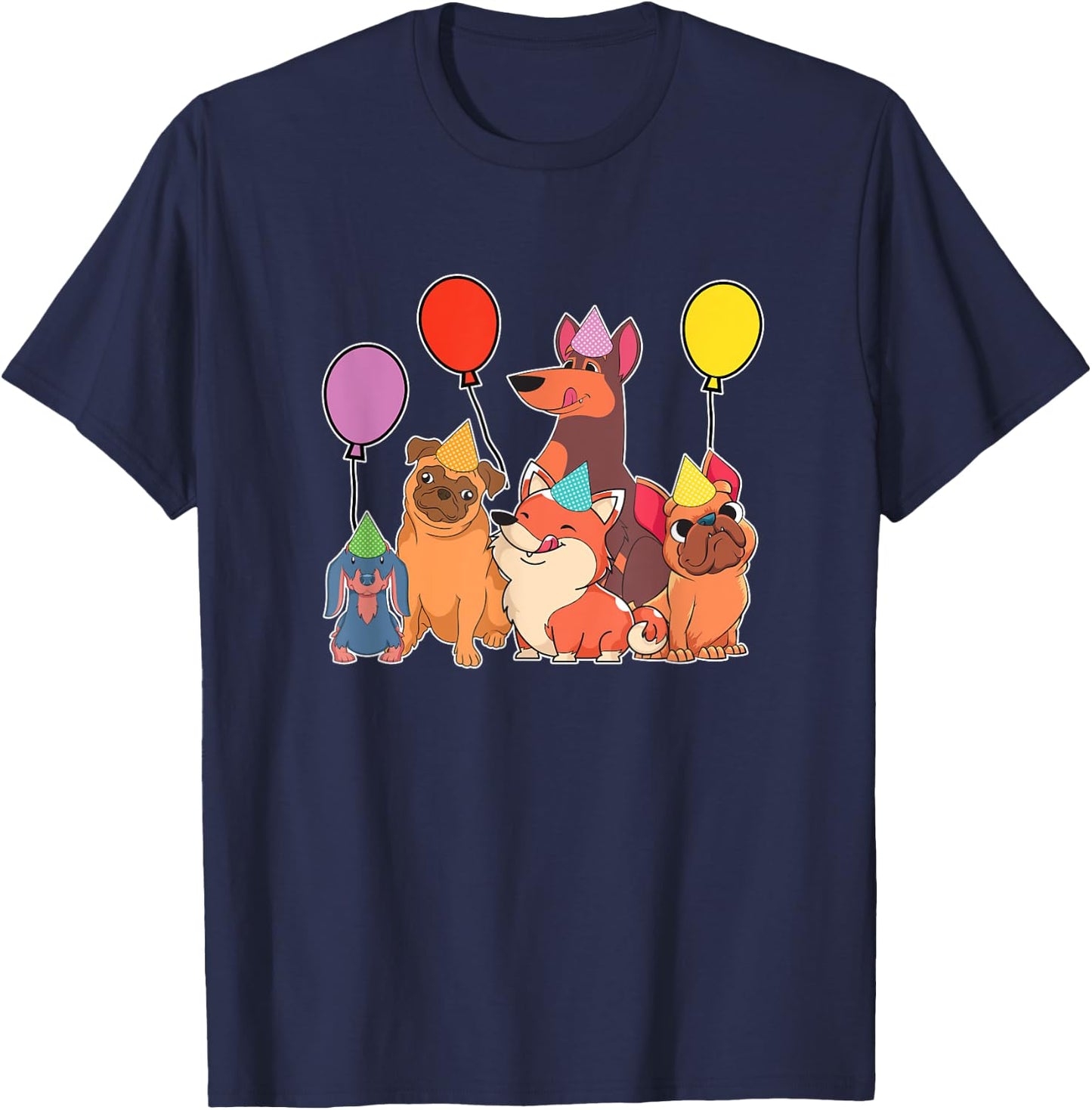 Kids Birthday Party Cute Pet Animals Dog Owner Dogs T-Shirt - T-Shirt | Navy