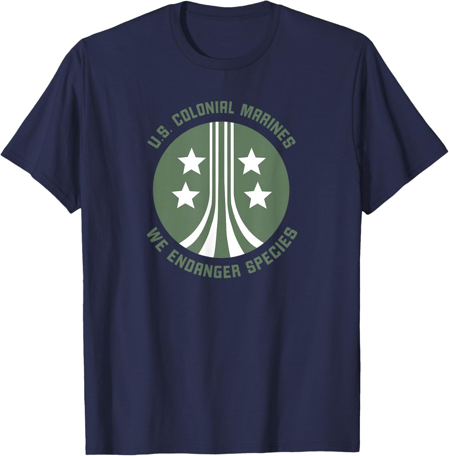 Aliens U.S. Colonial Marines We Endanger Species T-Shirt - T-Shirt | Navy