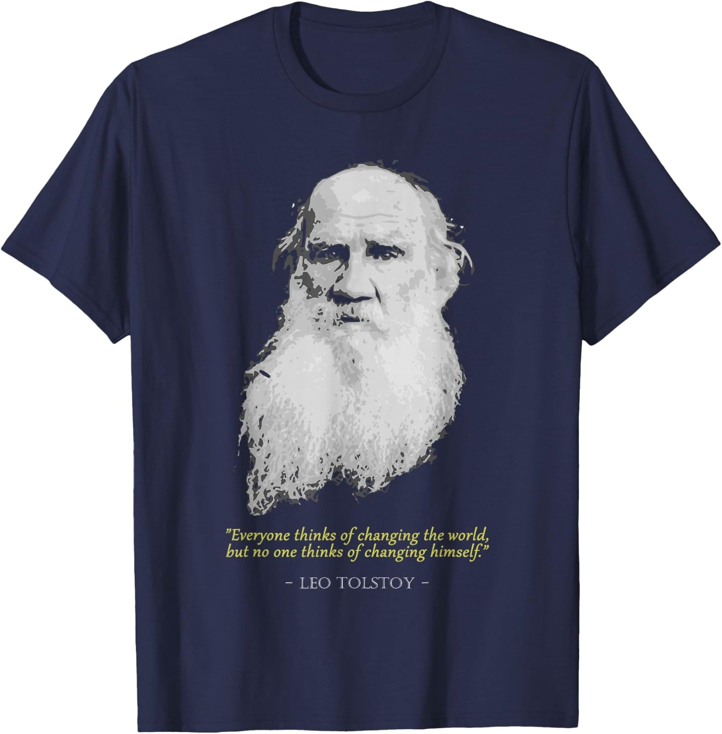 Leo Tolstoy Quote T-Shirt - T-Shirt | Navy