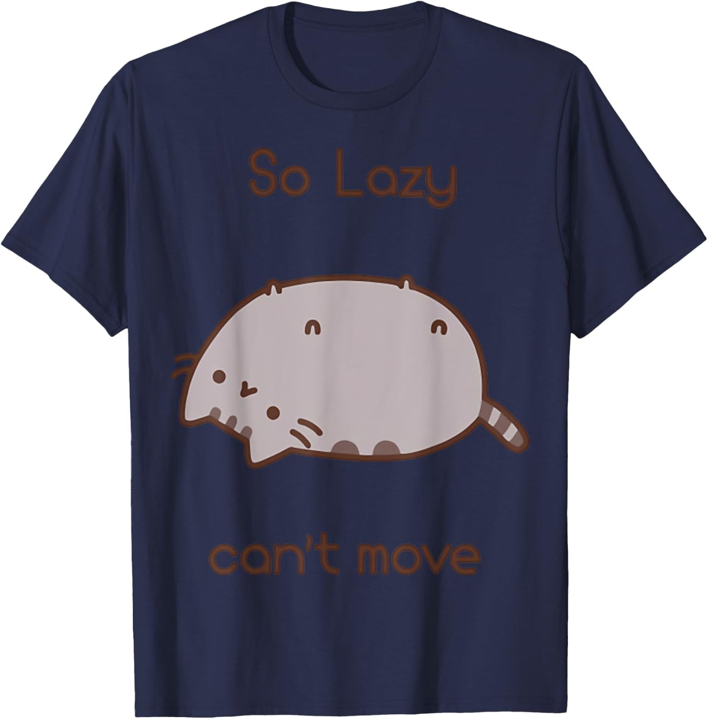 The Cat Is So Lazy And He Cant Move Animal Funny Women T-Shirt - T-Shirt | Navy