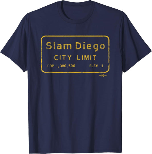 Slam Diego City Limits Baseball California Highway T-Shirt - T-Shirt | Navy