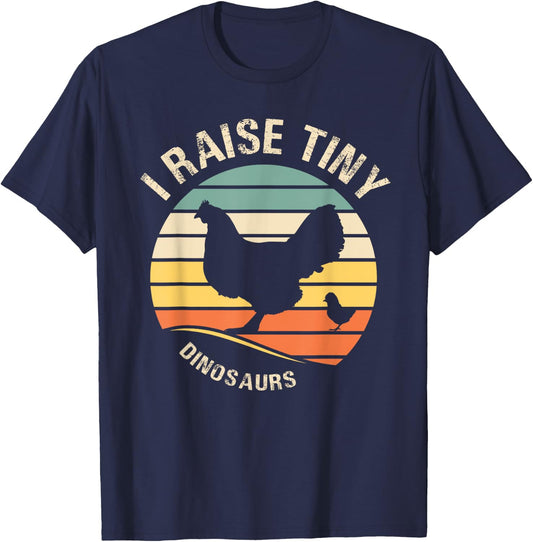 I-raise tiny dinosaurs-chicken funny Gift men T-Shirt - T-Shirt | Navy