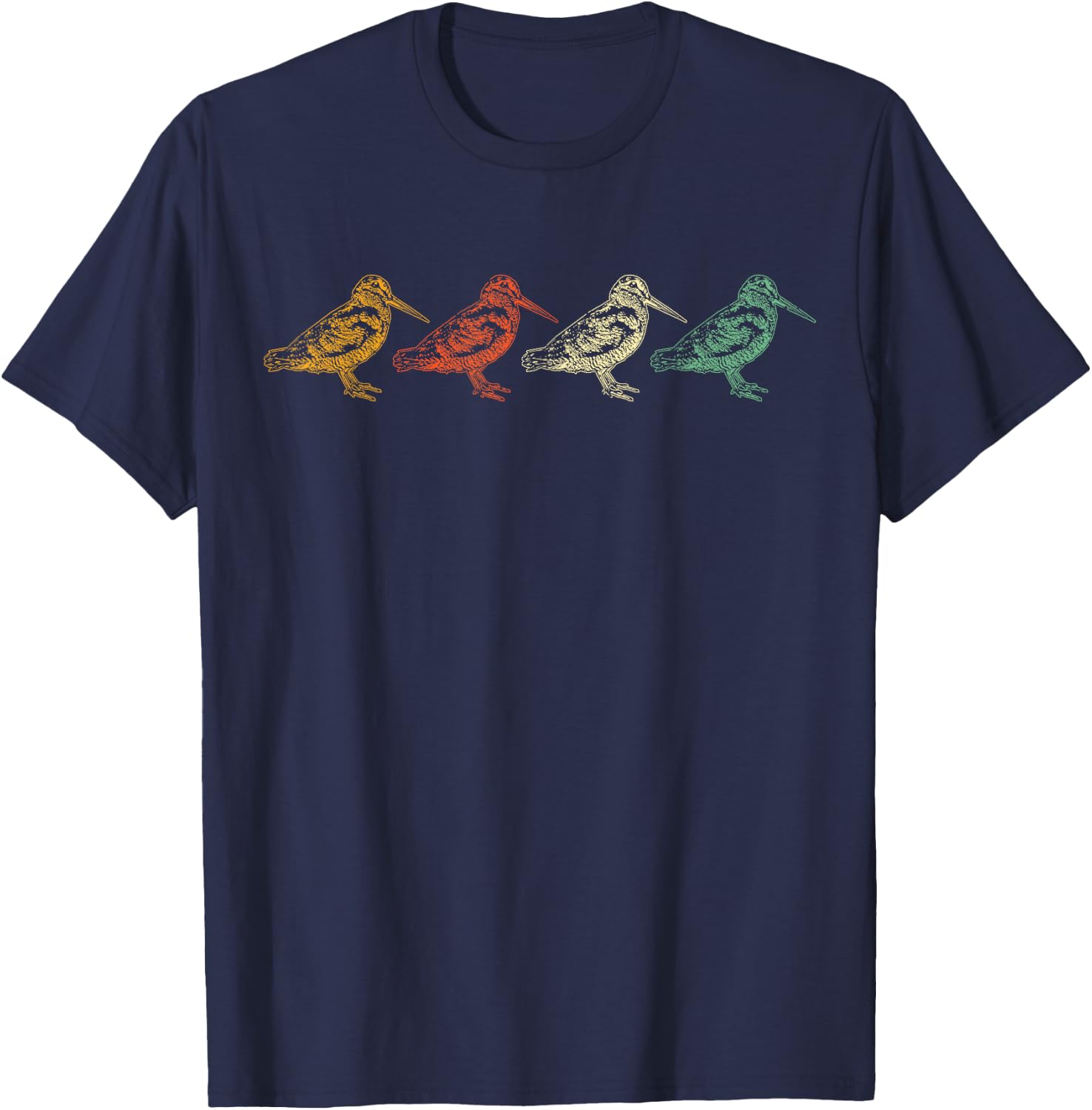 American Woodcock Bird Retro Vintage Unique Birding Gift T-Shirt - T-Shirt | Navy