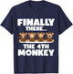 Three Monkeys - Finally There the 4th Monkey T-Shirt - T-Shirt | Navy