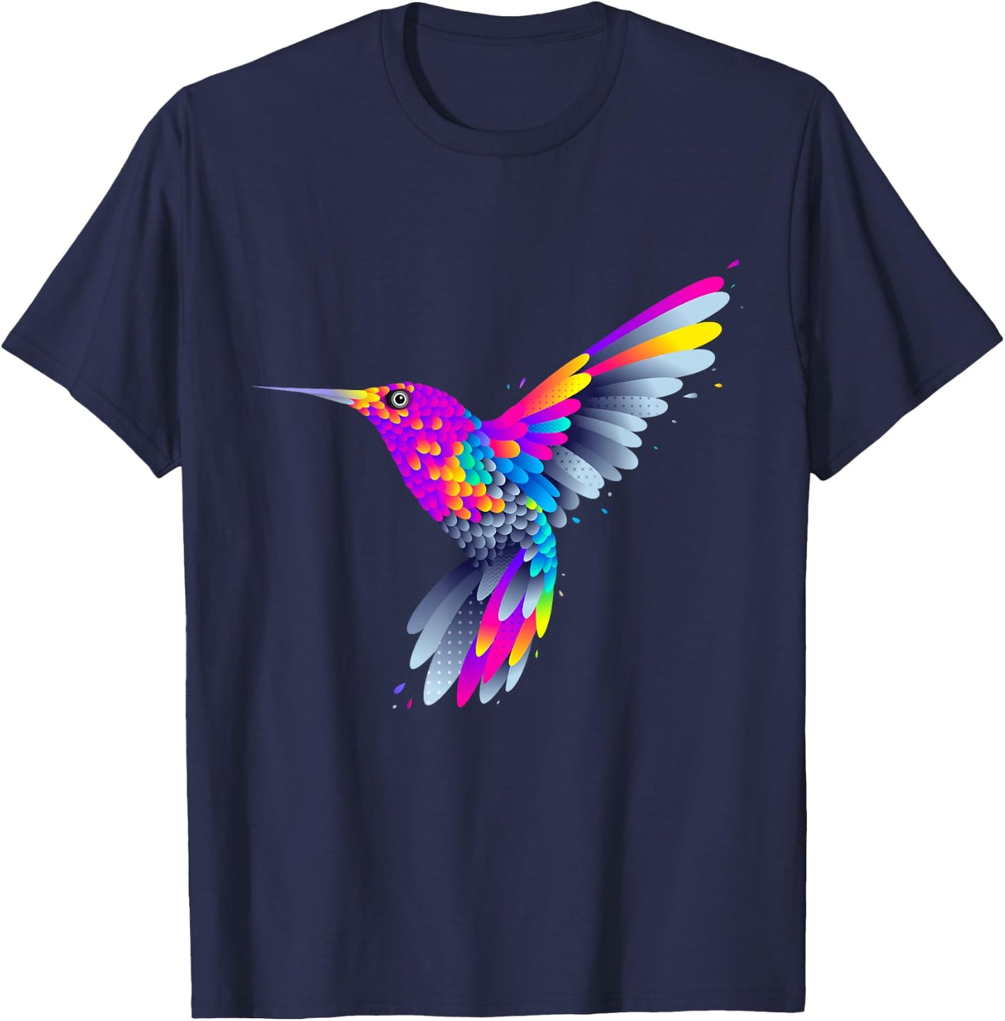Colorful Peaceful Bird , I Love Birds, Birds Graphic T-Shirt - T-Shirt | Navy