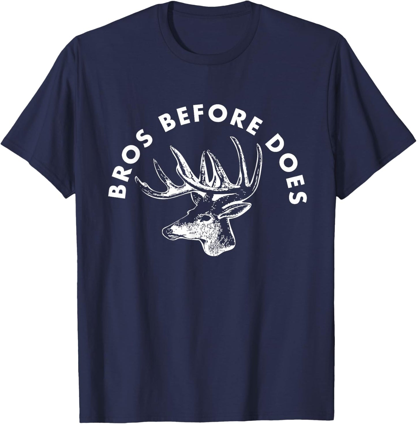 Funny Bachelor Party Hunting Trip Bros Before Does For Groom T-Shirt - T-Shirt | Navy