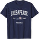 Chesapeake Virginia VA Vintage American Flag Sports Design Women Kids Men T-Shirt - T-Shirt | Navy