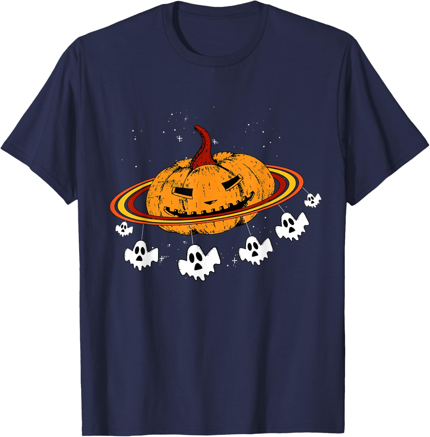 Pumpkin Planet Space Ghost Costume Cool Halloween Gifts T-Shirt - T-Shirt | Navy