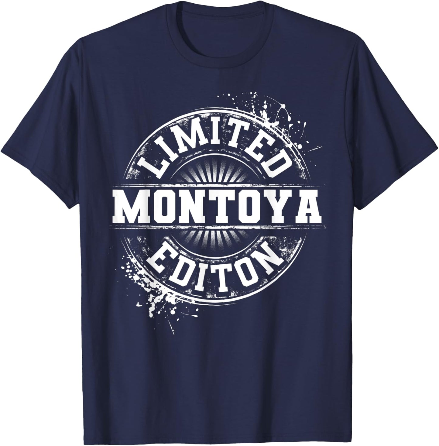 MONTOYA Funny Surname Family Tree Birthday Reunion Gift T-Shirt - T-Shirt | Navy