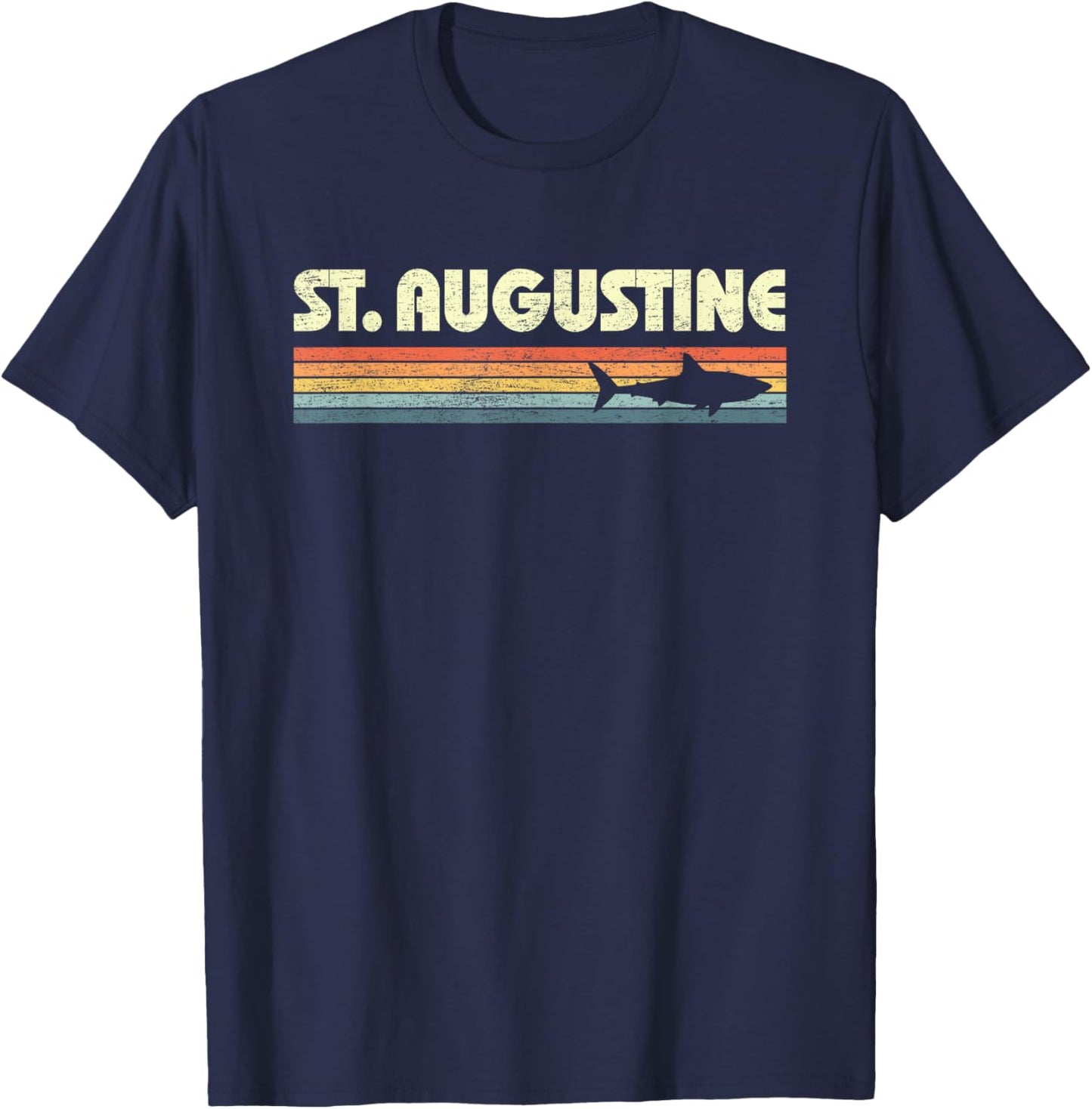St. Augustine Florida Vintage Shark Souvenir T-Shirt - T-Shirt | Navy