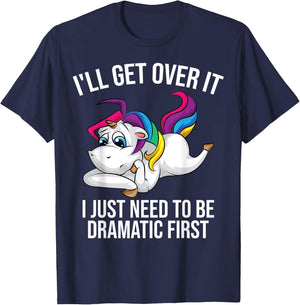 Funny Unicorn Lover Gift | Cute Drama Queen Girls Kids Women T-Shirt - T-Shirt | Navy