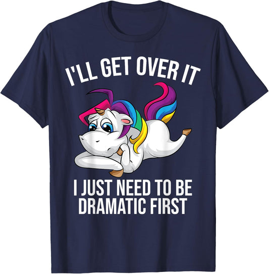 Funny Unicorn Lover Gift | Cute Drama Queen Girls Kids Women T-Shirt - T-Shirt | Navy
